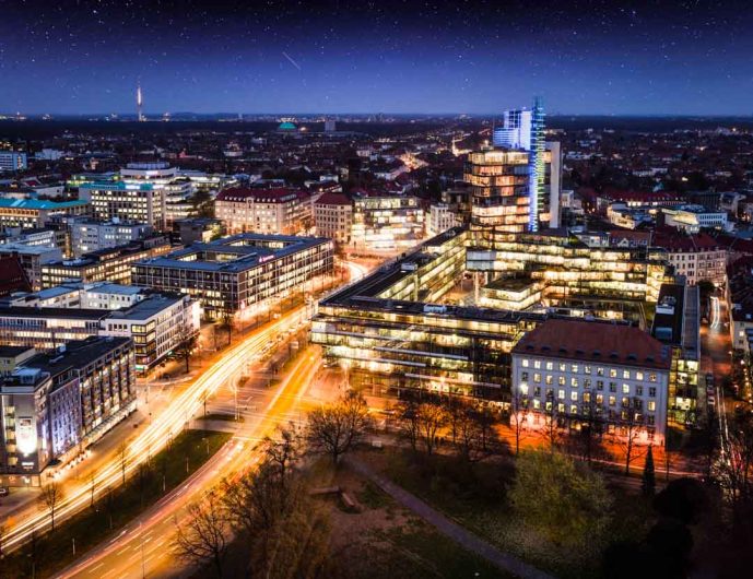 City Hannover bei Nacht